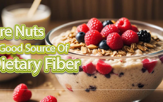 A bowl filled with rich dietary fiber ingredients including nuts.