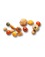 Assorted mix of Adenishiki Japanese snacks on a white background