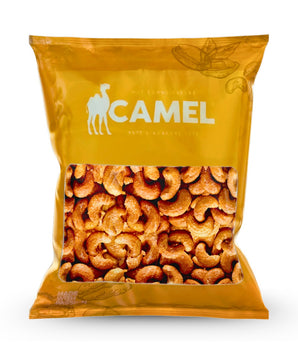 400g bag of Camel Nuts Honey Cashews on a white background