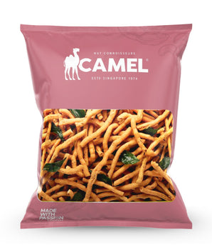 Camel Nuts brand of Muruku Strips in 500g package on a white background