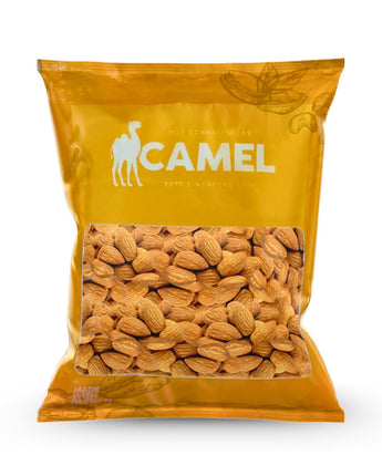 Natural Baked Almonds from Camel Nuts in a 400g packaging on a white background