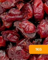 Close-up of Camel Nuts Organic cranberries with a 1KG label