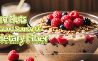 A bowl filled with rich dietary fiber ingredients including nuts.