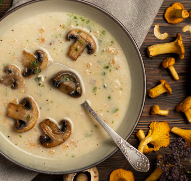 Nutritious Cashew Soup with Mushrooms
