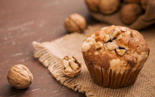 wholesome goodness wholemeal walnut banana muffins nutritious ingredients ripe bananas wholemeal flor heart-healthy delightful treats cococnut oil sweetness