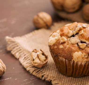 wholesome goodness wholemeal walnut banana muffins nutritious ingredients ripe bananas wholemeal flor heart-healthy delightful treats cococnut oil sweetness
