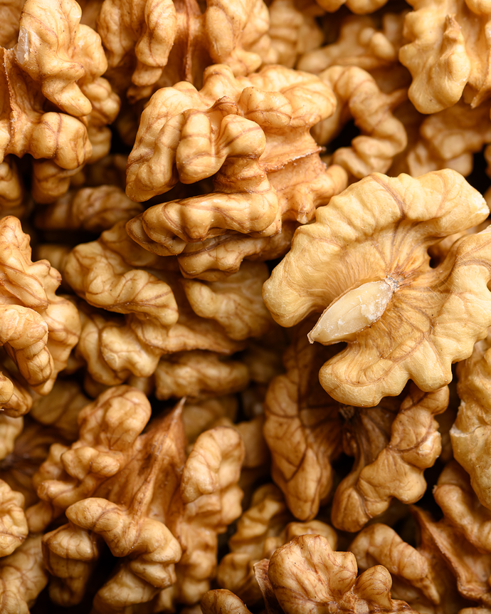 Camel Nuts Singapore walnut close-up – Detailed texture of fresh walnut halves.