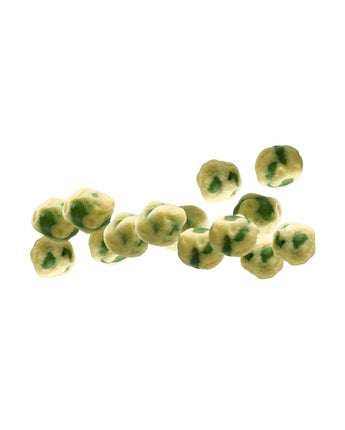 Traditional favourite Camel Nuts Coated Green Peas on a white background