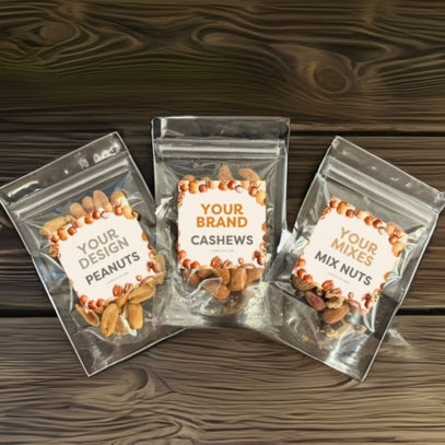 Camel Nuts customisable packaging for office pantry snacks.