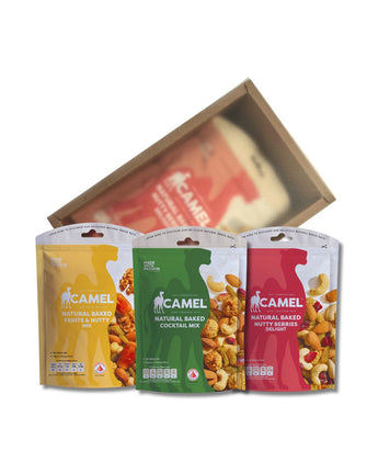 Camel Nuts natural baked snacks. Ideal for a Get well soon present!