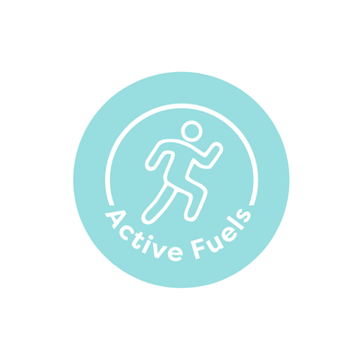 Logo of 'Active Fuels' with a person icon on a light blue circle