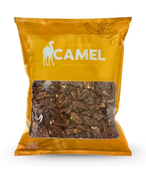 Tasty honey pecans from Camel Nuts in 400g packaging on a white background