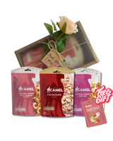 Camel Nuts Mother's day idea gift! Pistachios, Nut Berries and Ruby Mix in a gift box.