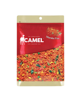 Camel Nuts Muruku Fine 120g package with colorful snack mix on a white background