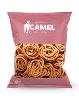 A 500g bag of Camel Nuts popular muruku round snack on a white background