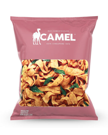 A 500g Bag of Popular Muruku Shevels from Camel Nut on a white background