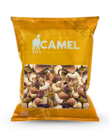 A 400g Pack of Natural Nutty Berries Delight trail mix of nuts and dried fruits with 'Camel' brand logo on a white background