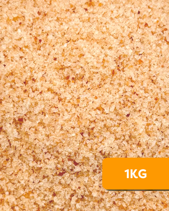Close-up of Camel Nuts Natural Pink Himalaya Rock Salt with a 1KG label
