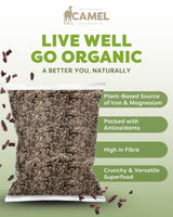 Camel Nuts Organic Raw Cacao Nibs, plant-based source of iron and magnesium, packed with antioxidants, high in fibre and crunchy & versatile superfood