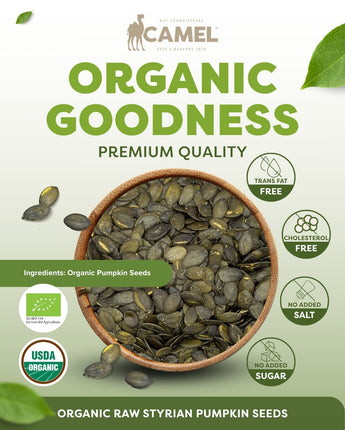 Camel Nuts Organic Raw Styrian Pumpkin Seeds premium quality