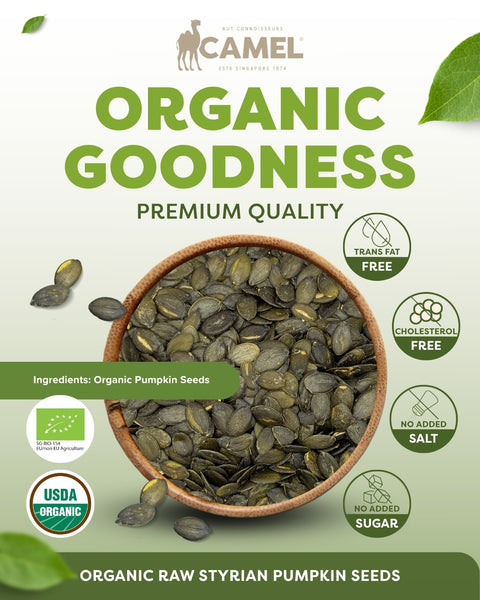 Camel Nuts Organic Raw Styrian Pumpkin Seeds premium quality