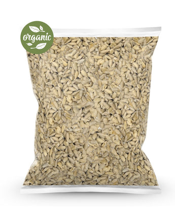 1kg Bag of organic raw sunflower seeds with an 'organic' label on a white background
