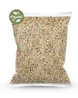 1kg Bag of organic raw sunflower seeds with an 'organic' label on a white background