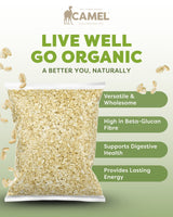Camel Nuts Organic Rolled Oats' health benefits such as supportive digestive health, high in beta-glucan fibre