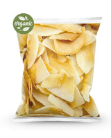 Camel Nuts organic toasted coconut chips with Organic label on a white background