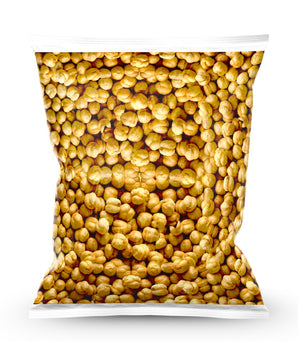 1 kg bag of roasted chickpeas (grams) by Camel Nuts on a white background