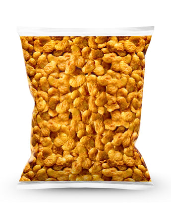1 kg bag of Satay flavored broad beans by Camel Nuts on a white background