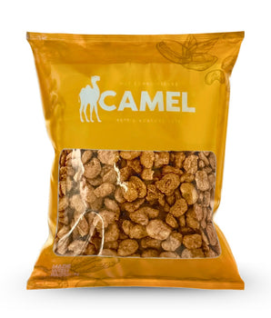 Camel Nuts Satay Broad Beans in a 300g package on a white background