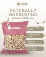Camel Sugar Peanuets protein snack package with product benefits on a light background