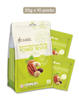 Camel Nuts Natural Wholesome Nut Mix Power Revive 250g packaging with mini packs on a white background